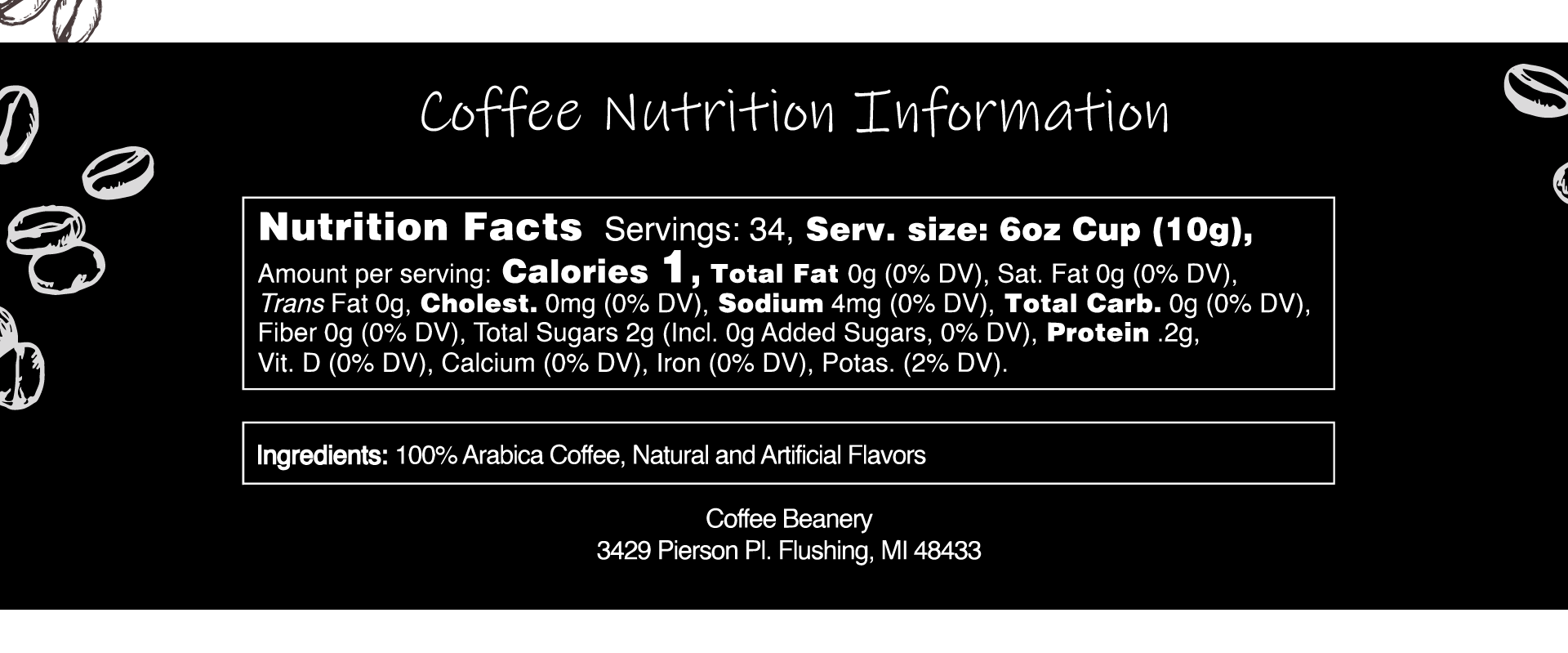 Coffee Nutrition Information
