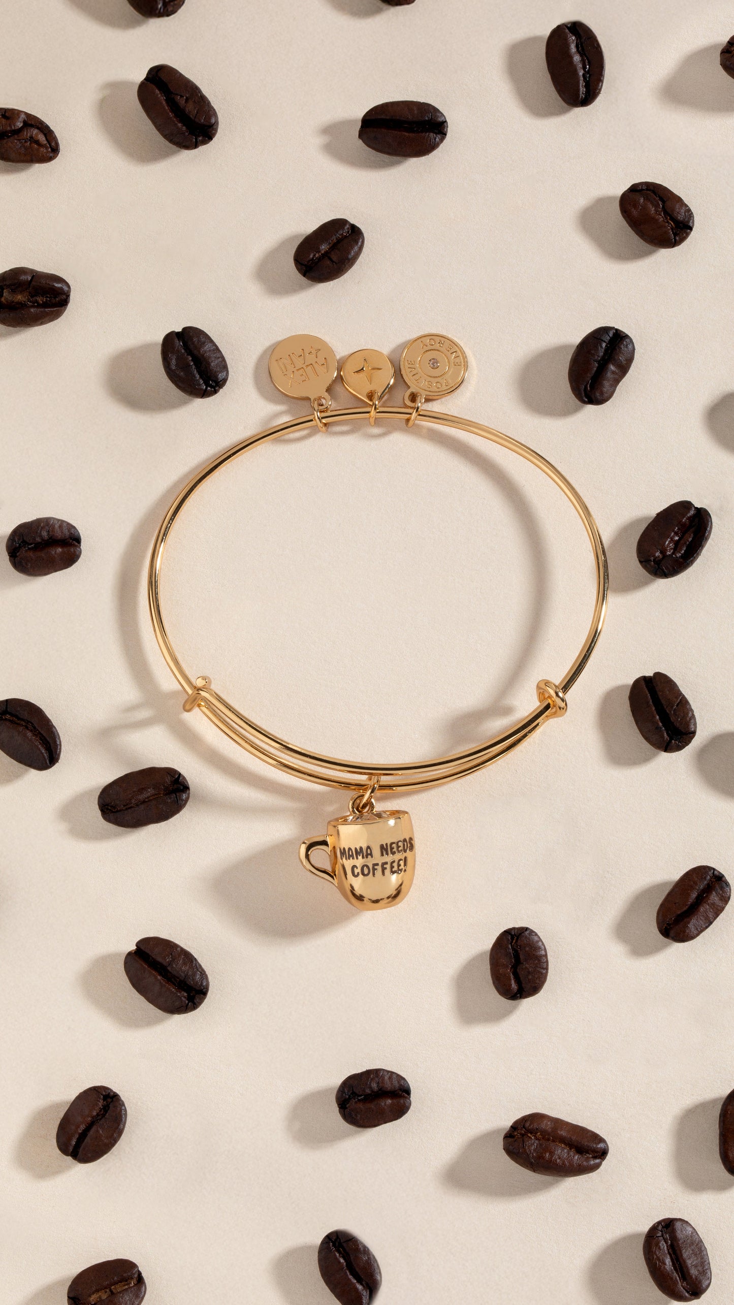 ALEX AND ANI Bracelets Gold 'Mama Needs Coffee' Mug Charm Bangle