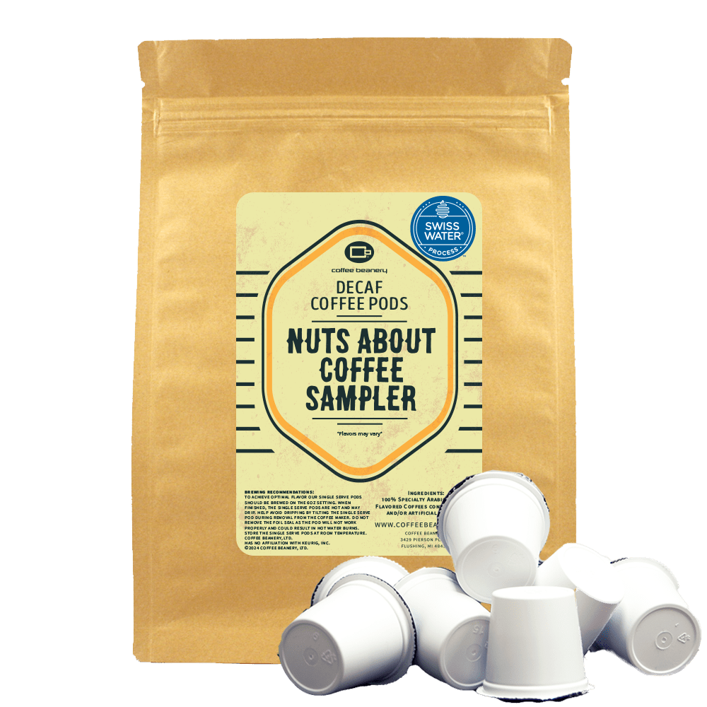 Coffee Beanery Coffee Pods Decaf Nuts About Coffee Pod Variety Pack
