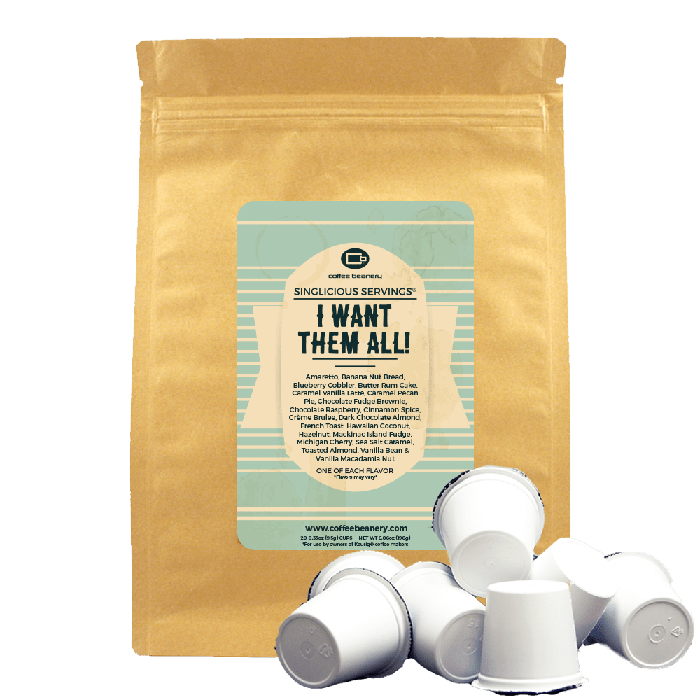 I Want Them All! Coffee Pod Variety Sample Pack Coffee Beanery