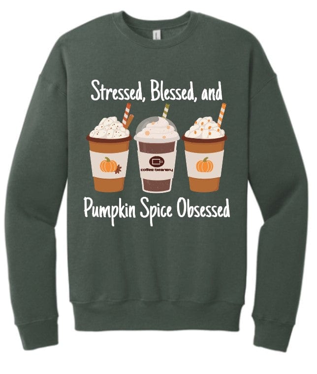 Coffee Beanery Crew Sweatshirt / S PRE-ORDER Stressed, Blessed & Pumpkin Obsessed Shirts - Shipping in September