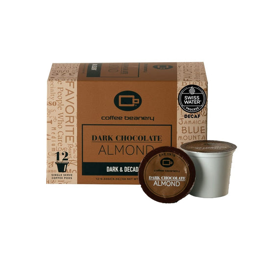 Coffee Beanery Decaf Coffee Pods 12ct Pods Dark Chocolate Almond Flavored Decaf Coffee Pods
