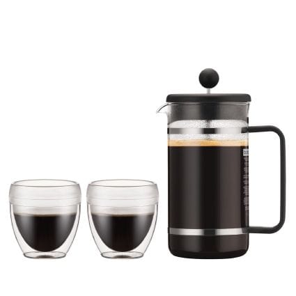 BISTRO SET French Press coffee maker, Two Glasses