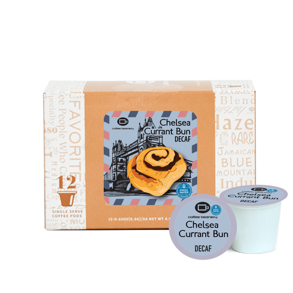 Coffee Beanery Exclusive 12ct Pods / Decaf / Automatic Drip Chelsea Currant Bun Flavored Coffee | July 2025