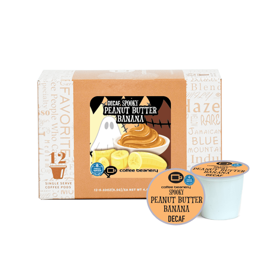 Coffee Beanery Exclusive 12ct Pods / Decaf / Automatic Drip Spooky Peanut Butter Banana Flavored Coffee | October 2025