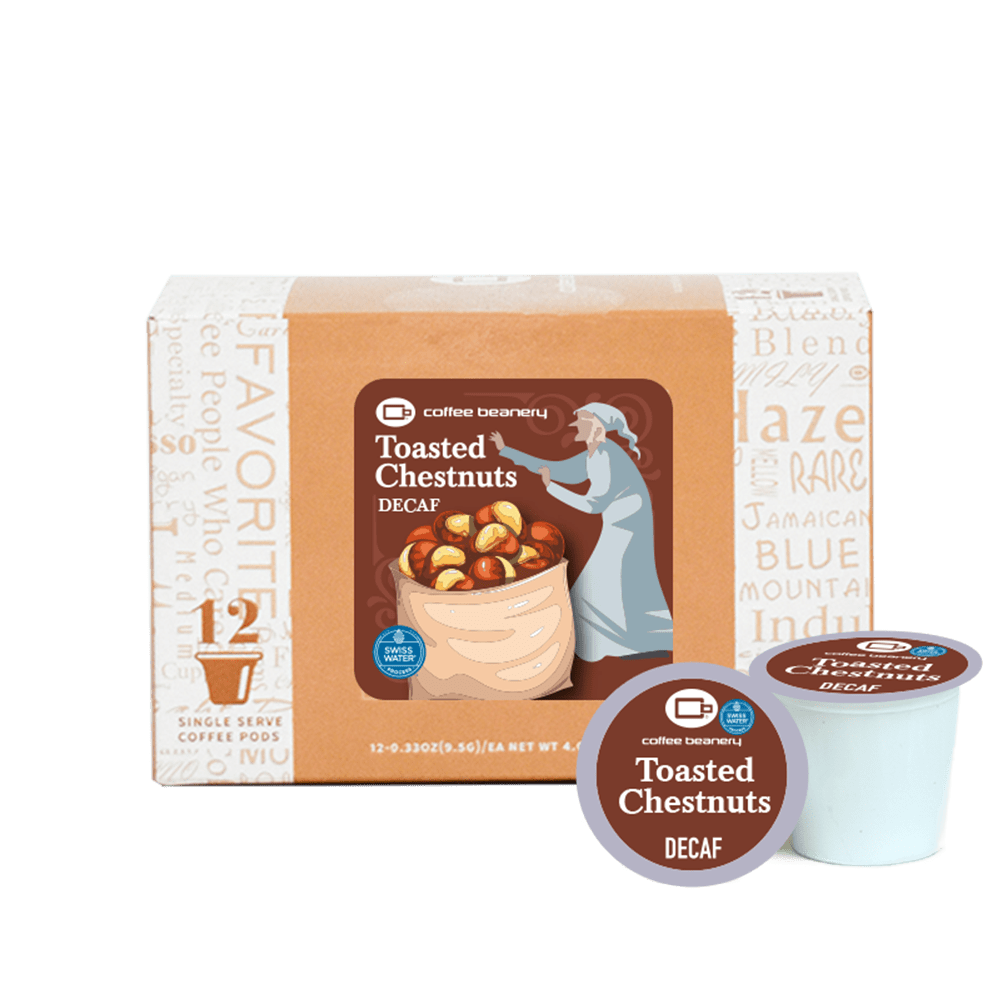 Coffee Beanery Exclusive 12ct Pods / Decaf / Automatic Drip Toasted Chestnut Flavored Coffee | December 2025