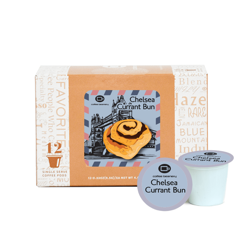 Coffee Beanery Exclusive 12ct Pods / Regular / Automatic Drip Chelsea Currant Bun Flavored Coffee | July 2025