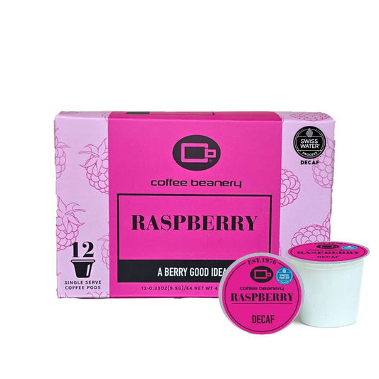 Coffee Beanery Flavored Coffee Decaf / 12ct Pods / Automatic Drip Raspberry Flavored Coffee