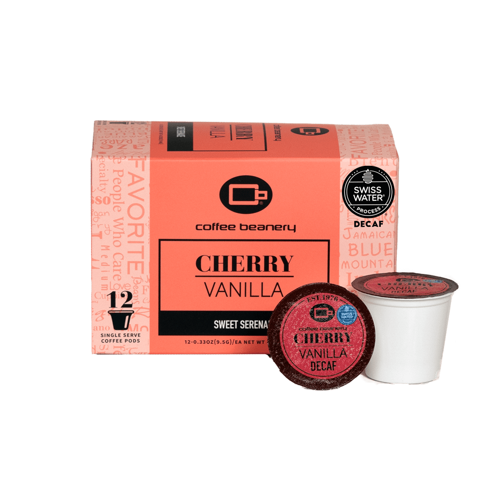 Coffee Beanery Flavored Coffee Decaf / 12ct Pods Cherry Vanilla Flavored Coffee Pods