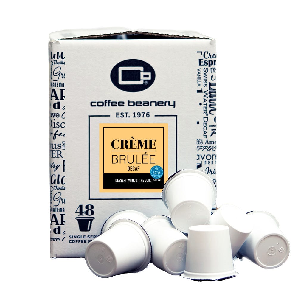 Coffee Beanery Flavored Coffee Decaf / 48ct Bulk Pods / Automatic Drip Creme Brulee Flavored Coffee