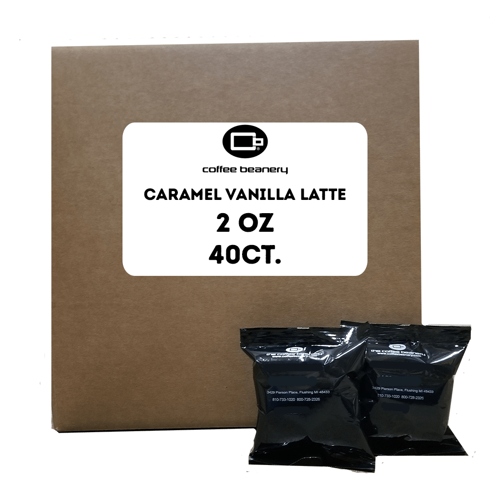 CoffeeBeaneryBiz Office Coffee Caramel Vanilla Latte | 2oz - 40ct