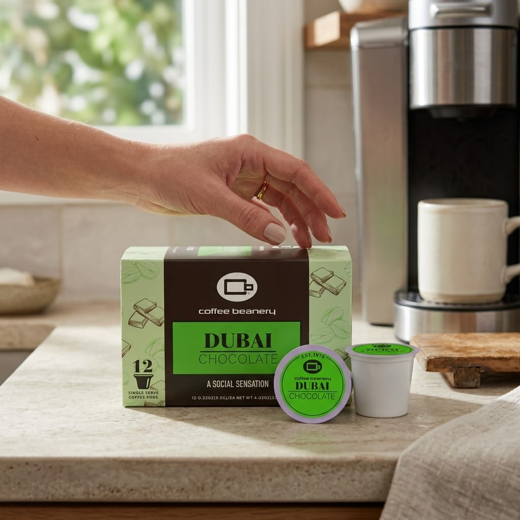 Free Standard Shipping* Flavored Coffee Dubai Chocolate Flavored Coffee Pods