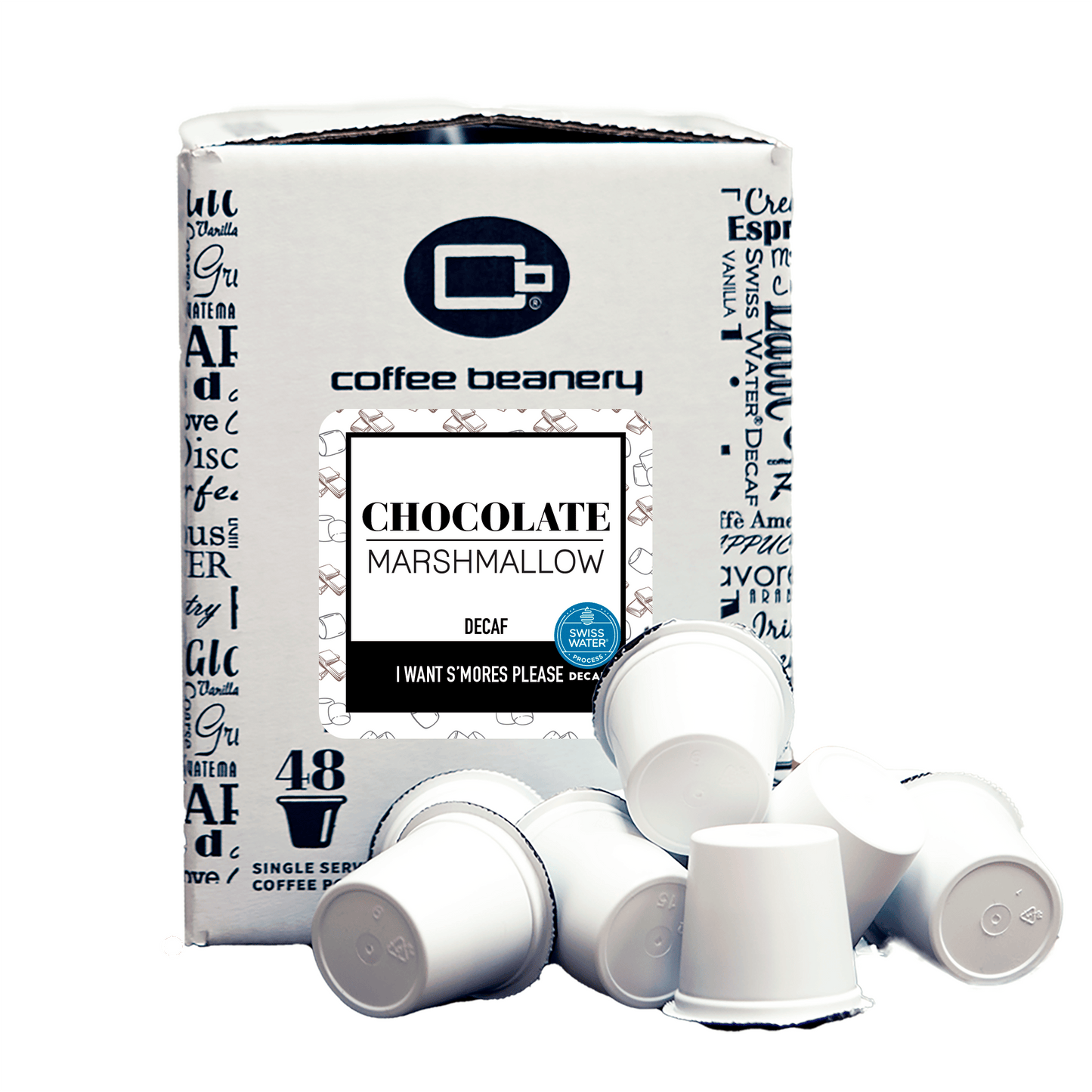 Free Standard Shipping* Flavored Coffee Pods Decaf / 48ct Bulk Pods Chocolate Marshmallow Flavored Coffee Pods | Bulk