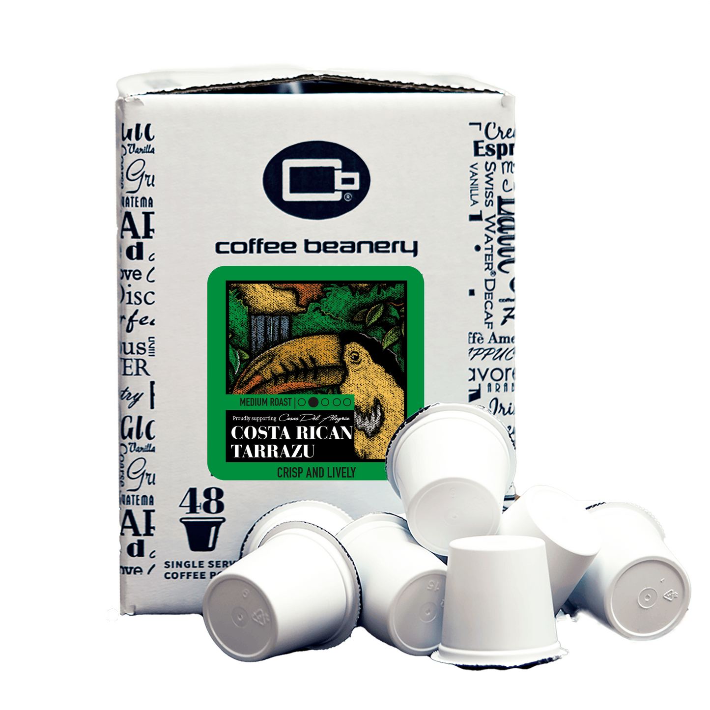 Free Standard Shipping* Specialty Coffee Pods 48ct Bulk Pods Costa Rican Tarrazu Specialty Coffee Pods | Bulk