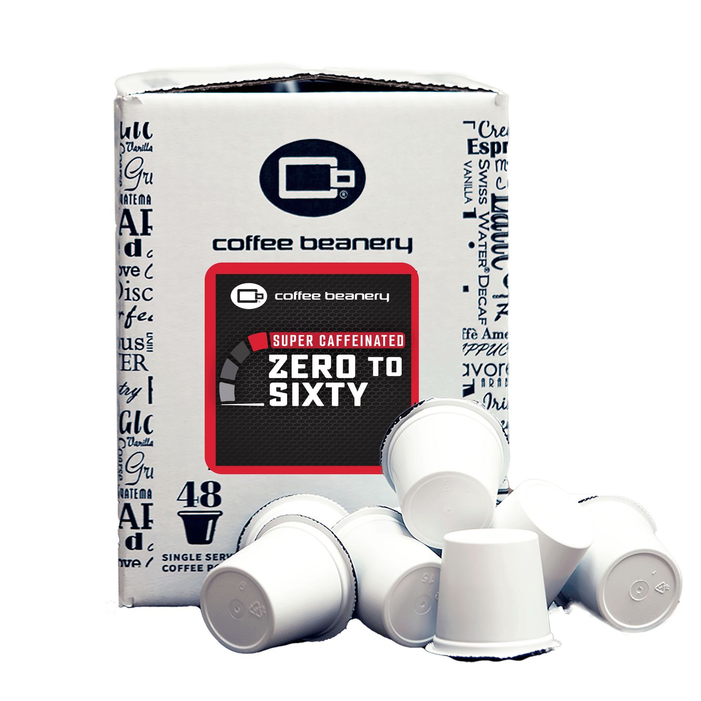 Free Standard Shipping* Specialty Coffee Pods 48ct Bulk Pods Zero to Sixty Specialty Coffee Pods