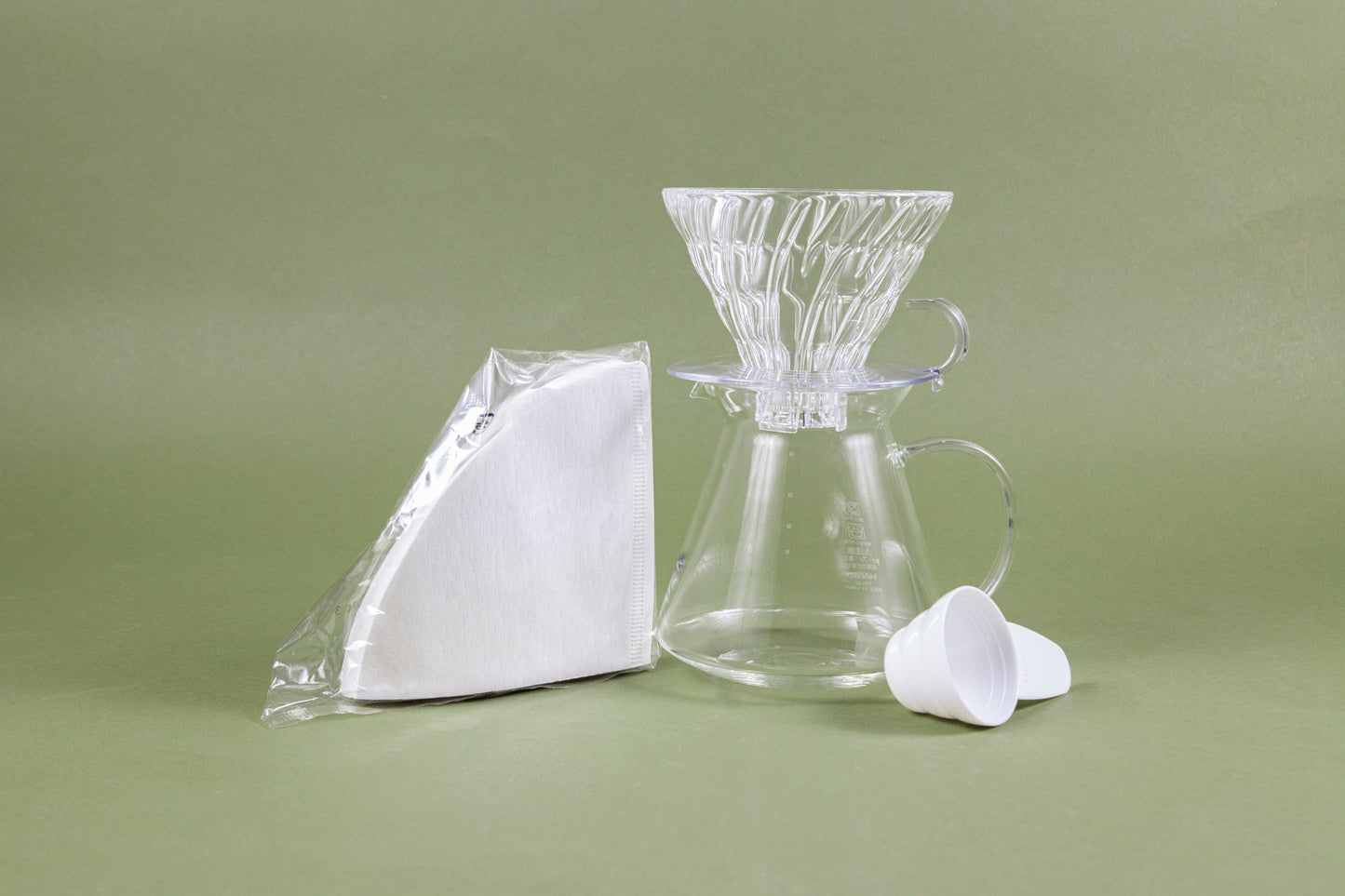 Hario USA Brew Set 02 Hario V60 "Simply" Glass Pour Over Kit