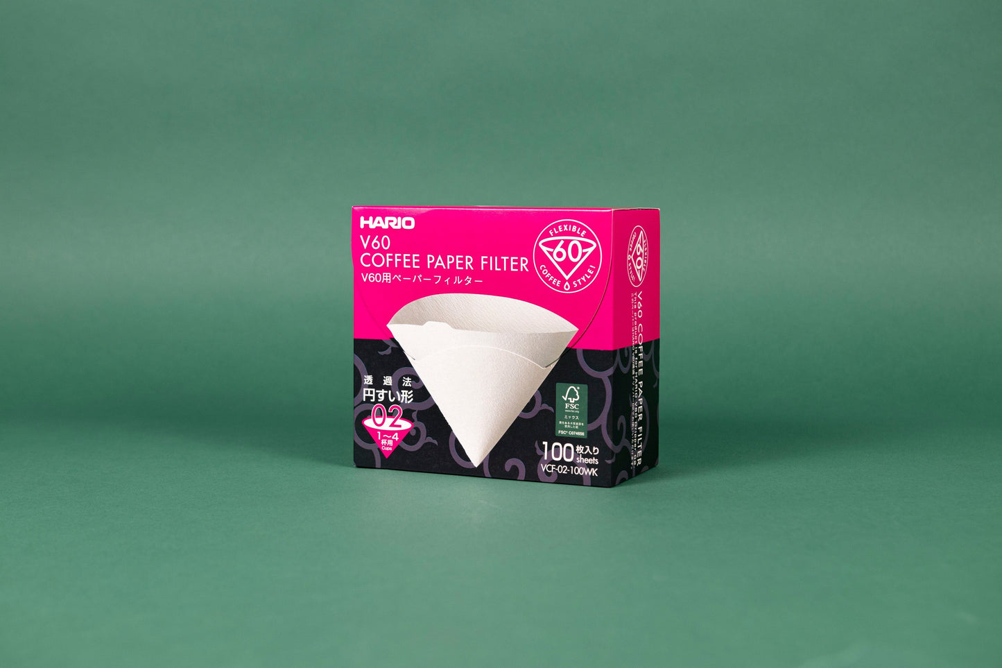 Hario USA Coffee Filters White / 100ct (Boxed, Tabbed) / 02 V60 Paper Filter for 02 Size Dripper