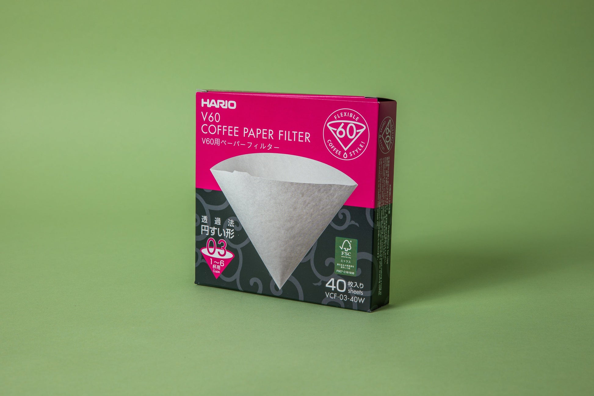 Hario USA Coffee Filters White / 40ct (Tabbed) / 03 V60 Paper Filter for 03 Size Dripper