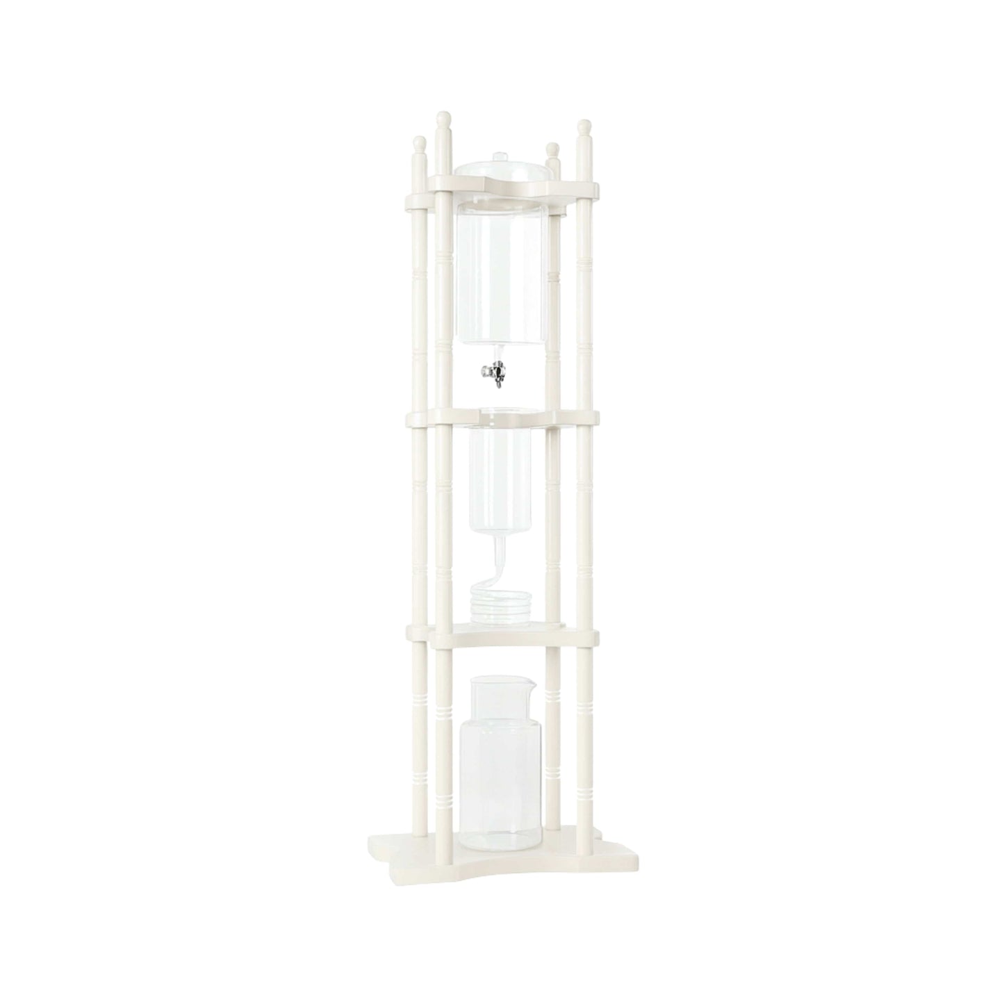 Nispira Coffee Maker White Nispira Cold Brew Drip Tower Iced Coffee Maker Glass Wooden Stand 25 Cups