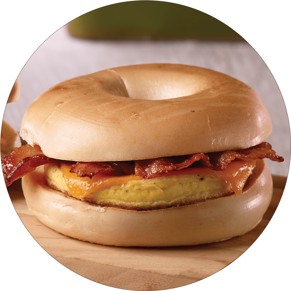 Coffee Beanery Bacon Bagel Breakfast Sandwich