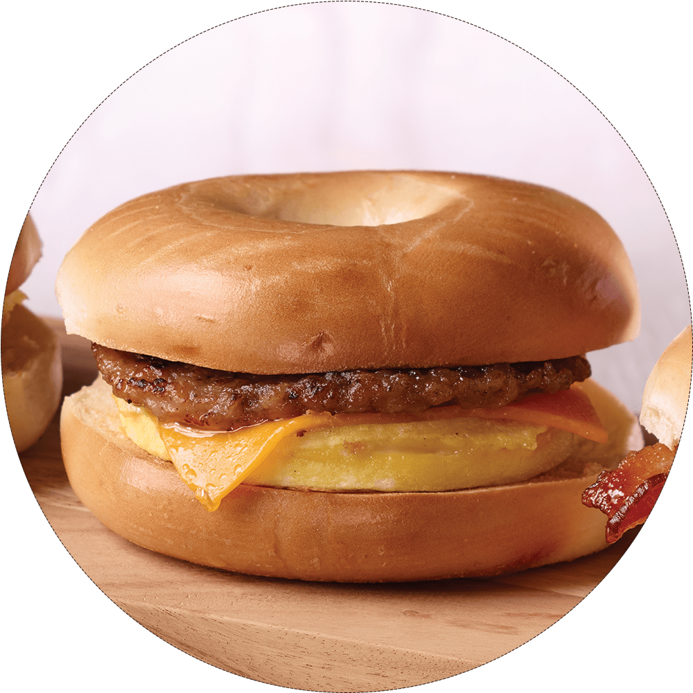 Coffee Beanery Sausage Bagel