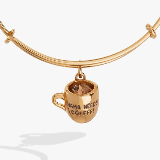 ALEX AND ANI Bracelets Gold 'Mama Needs Coffee' Mug Charm Bangle