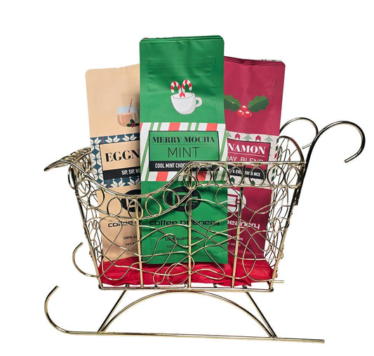 Coffee Beanery Coffee Gift Baskets Golden Sleigh of Coffee