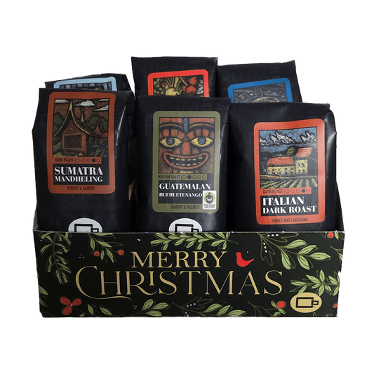 Coffee Beanery Coffee Gift Baskets Merry Christmas Right Roast Sampler Gift Basket