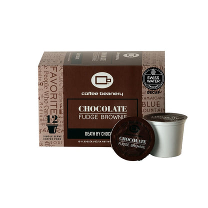 Coffee Beanery Coffee Pods Decaf / 12ct Pods Chocolate Fudge Brownie Flavored Coffee Pods