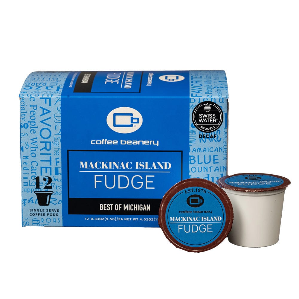 Coffee Beanery Coffee Pods Decaf / 12ct Pods Mackinac Island Fudge Flavored Coffee Pods