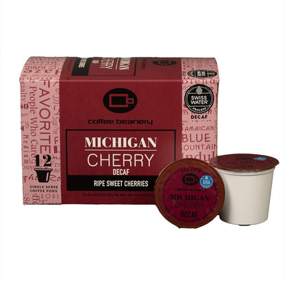 Coffee Beanery Coffee Pods Decaf / 12ct Pods Michigan Cherry Flavored Coffee Pods