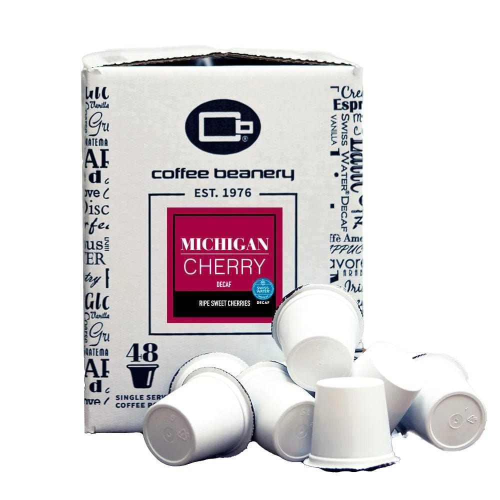 Coffee Beanery Coffee Pods Decaf / 48ct Bulk Pods Michigan Cherry Flavored Coffee Pods