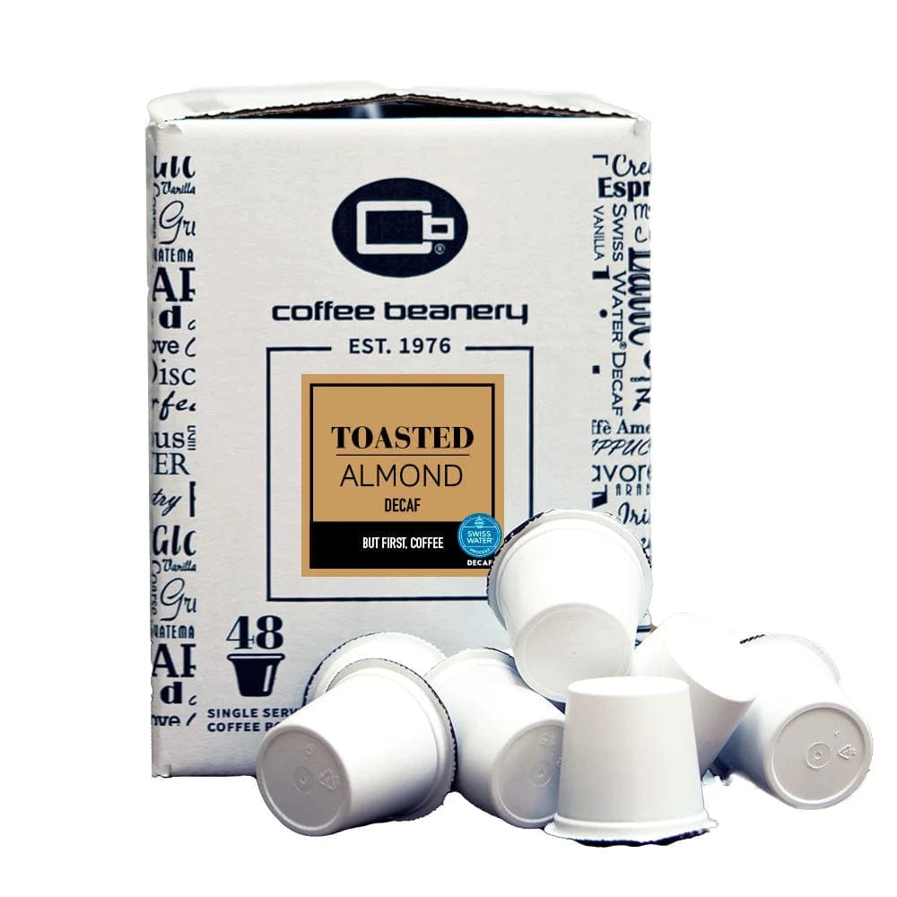 Coffee Beanery Coffee Pods Decaf / 48ct Bulk Pods Toasted Almond Flavored Coffee Pods