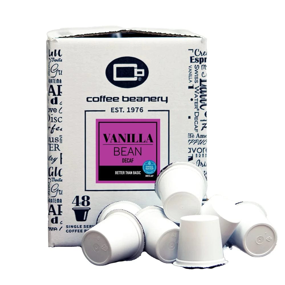 Coffee Beanery Coffee Pods Decaf / 48ct Bulk Pods Vanilla Bean Flavored Coffee Pods