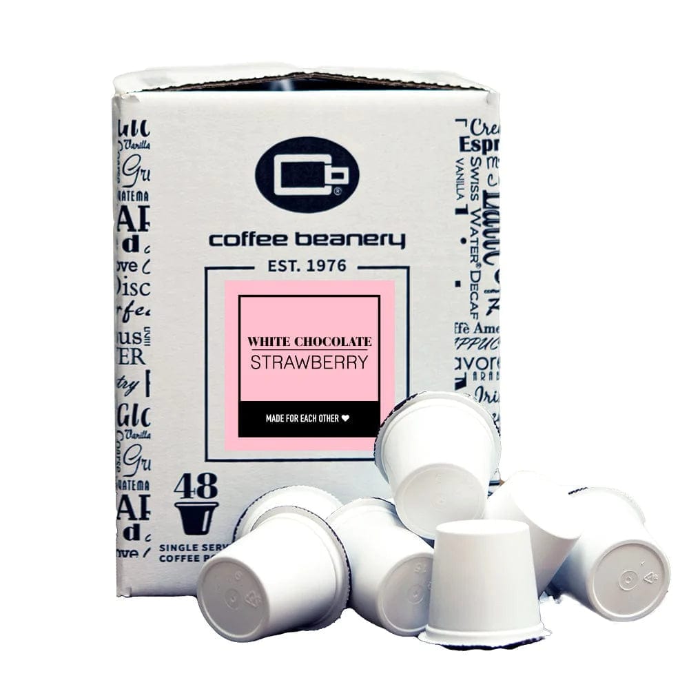 Coffee Beanery Coffee Pods Regular / 48ct Bulk Pods White Chocolate Strawberry Flavored Coffee Pods