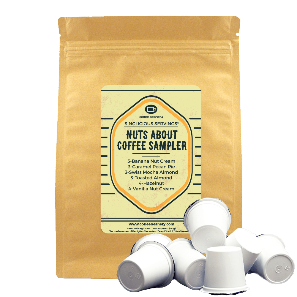 Nuts About Coffee Pod Variety Pack, Reg or Decaf Coffee Beanery