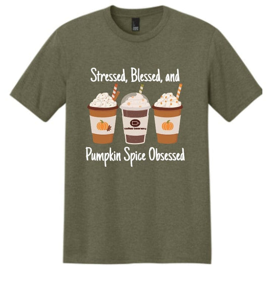 Coffee Beanery Crew Neck / S PRE-ORDER Stressed, Blessed & Pumpkin Obsessed Shirts - Shipping in September