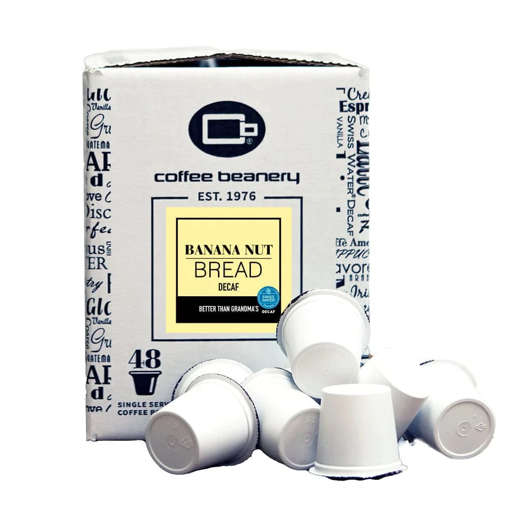 Coffee Beanery Decaf Coffee Pods 48ct Bulk Pods Banana Nut Bread Flavored Decaf Coffee Pods