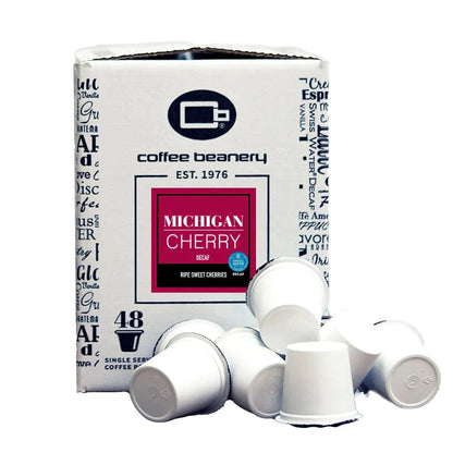 Coffee Beanery Decaf Coffee Pods 48ct Bulk Pods Michigan Cherry Flavored Decaf Coffee Pods