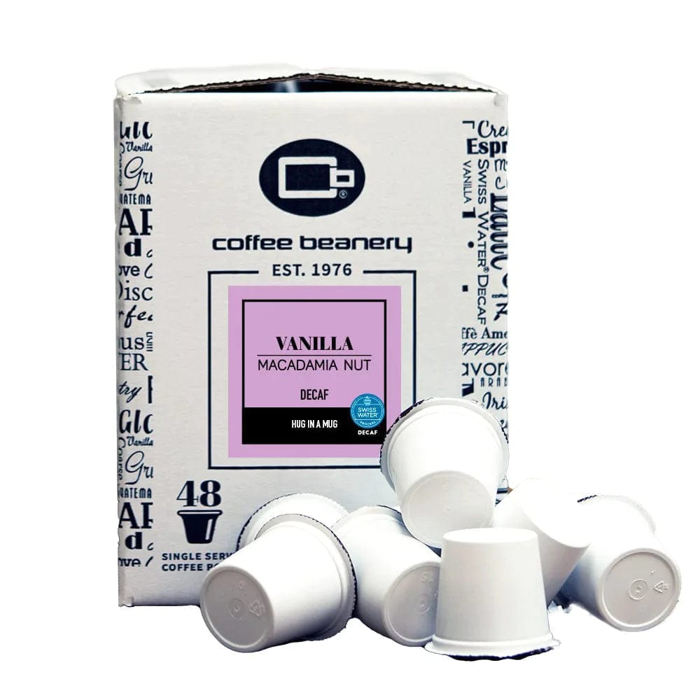 Coffee Beanery Decaf Coffee Pods 48ct Bulk Pods Vanilla Macadamia Nut Flavored Decaf Coffee Pods