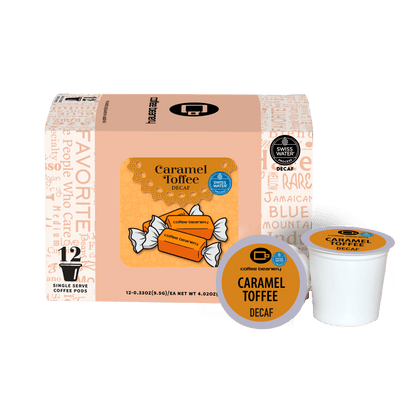 Coffee Beanery Exclusive 12ct Pods / Decaf / Automatic Drip Caramel Toffee Flavored Coffee | August 2026