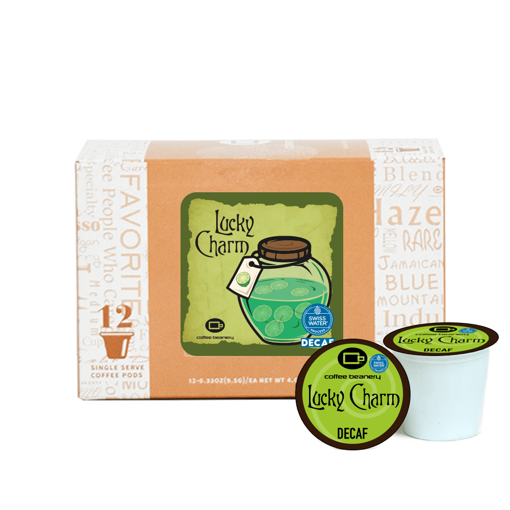 Coffee Beanery Exclusive 12ct Pods / Decaf / Automatic Drip Lucky Charm Potion Lime Flavored Coffee | October 2023