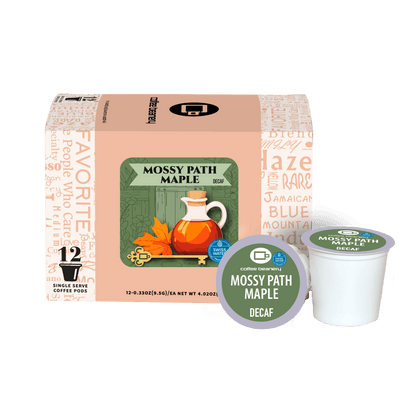 Coffee Beanery Exclusive 12ct Pods / Decaf / Automatic Drip Mossy Path Maple Flavored Coffee | July 2026