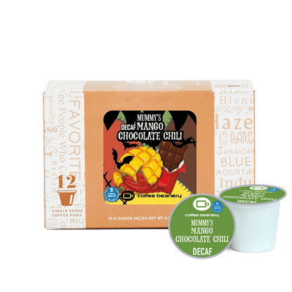 Coffee Beanery Exclusive 12ct Pods / Decaf / Automatic Drip Mummy's Mango Chocolate Chili Flavored Coffee | October 2025