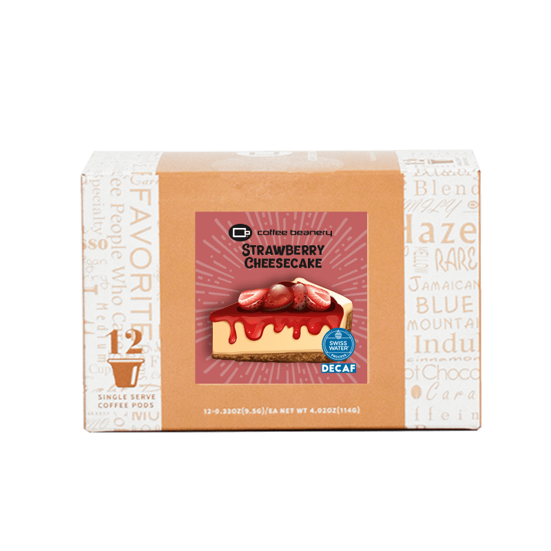 Coffee Beanery Exclusive 12ct Pods / Decaf / Automatic Drip Strawberry Cheesecake Flavored Coffee | November 2023 Exclusive