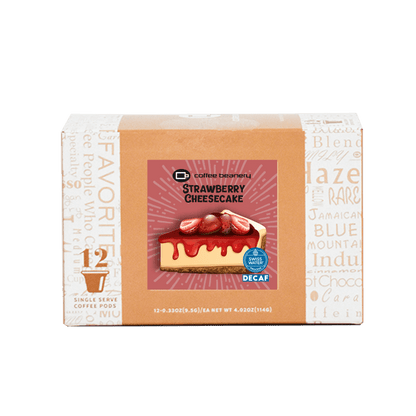 Coffee Beanery Exclusive 12ct Pods / Decaf / Automatic Drip Strawberry Cheesecake Flavored Coffee | November 2023 Exclusive
