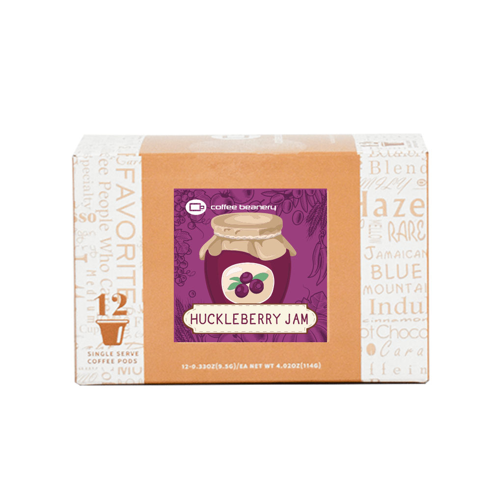 Coffee Beanery Exclusive 12ct pods / Regular / Automatic Drip Huckleberry Jam Flavored Coffee | August 2023