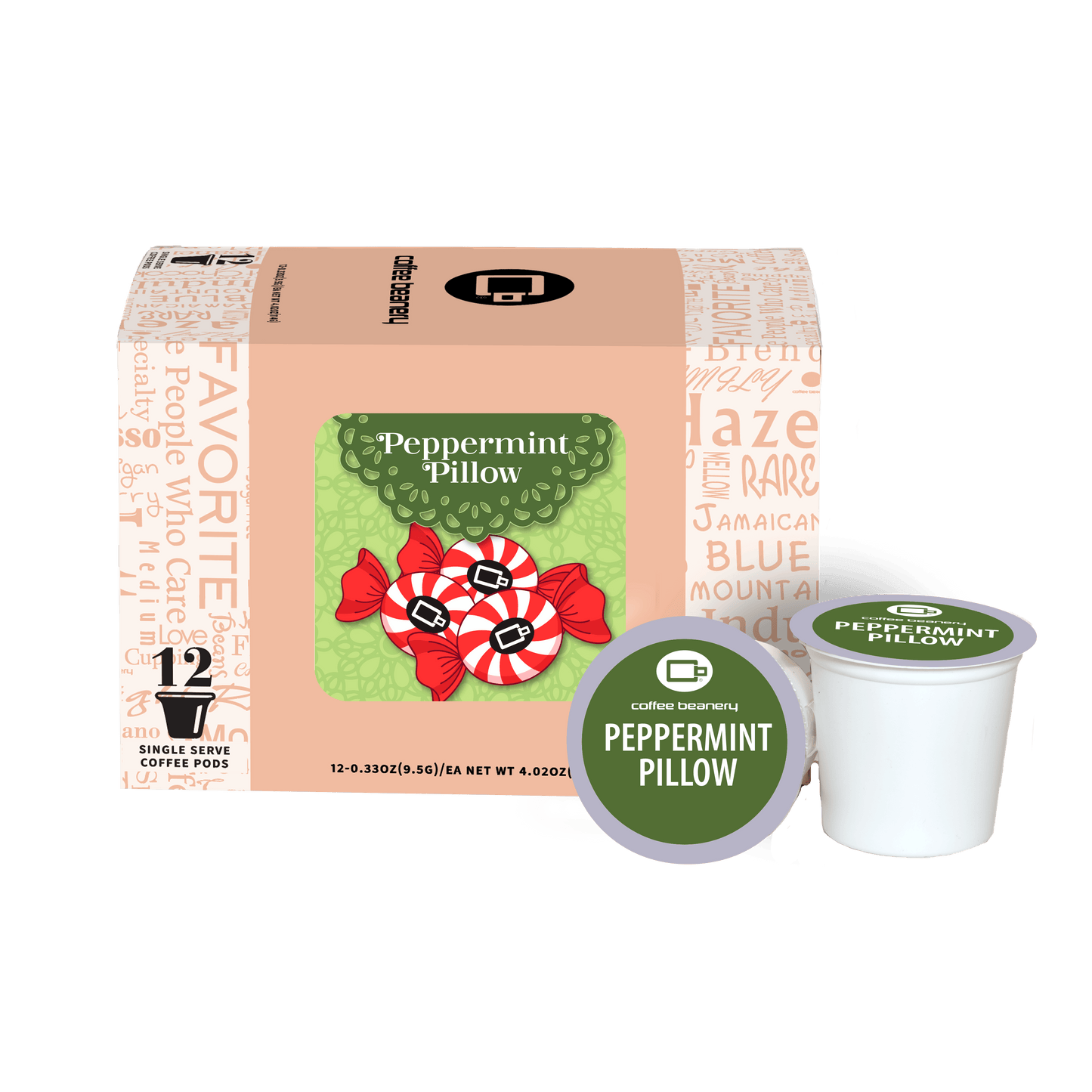 Coffee Beanery Exclusive 12ct Pods / Regular / Automatic Drip Peppermint Pillow Flavored Coffee | August 2026