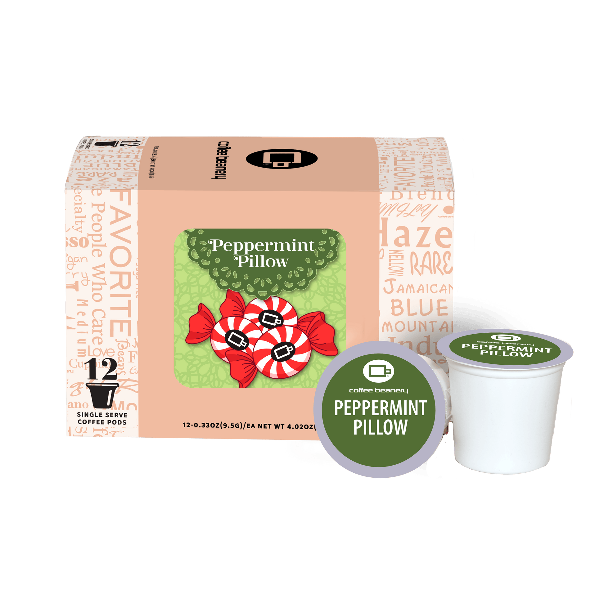 Coffee Beanery Exclusive 12ct Pods / Regular / Automatic Drip Peppermint Pillow Flavored Coffee | August 2026