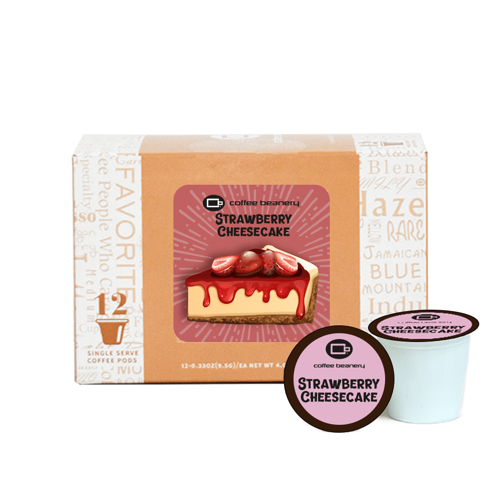 Coffee Beanery Exclusive 12ct Pods / Regular / Automatic Drip Strawberry Cheesecake Flavored Coffee | November 2023 Exclusive